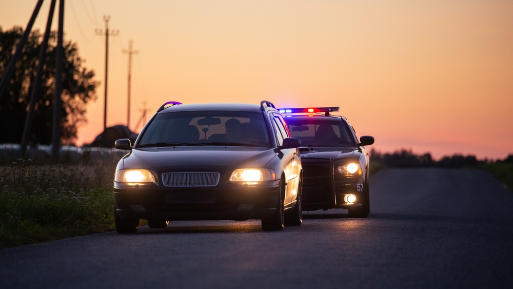 police pulls over a drunk driver